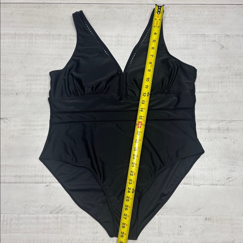 Rivelino Plus Size Sexy V Neck Bathing Suit Mesh Sheer Tummy Control Swimwears - Picture 3 of 13